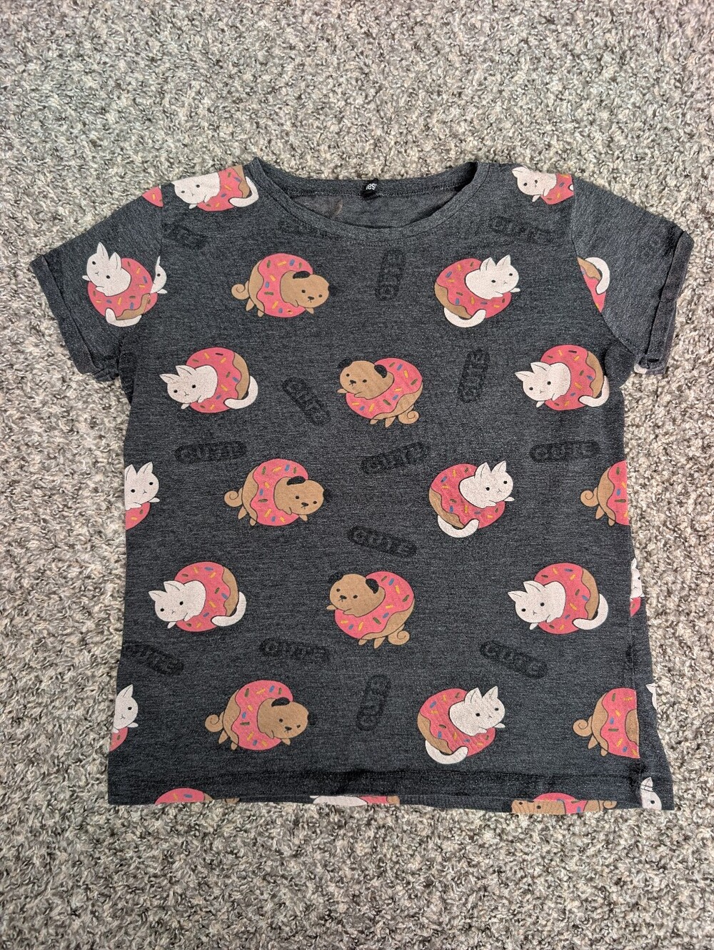 Sinsay Donut Cat and Dog Graphic T-Shirt